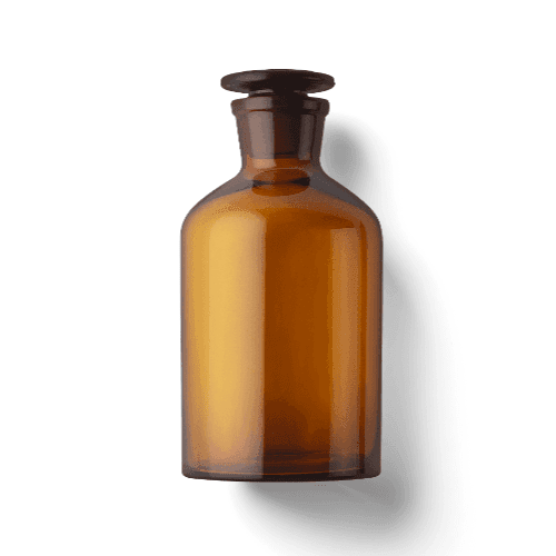 Top Wide Amber Glass Bottle Mockup