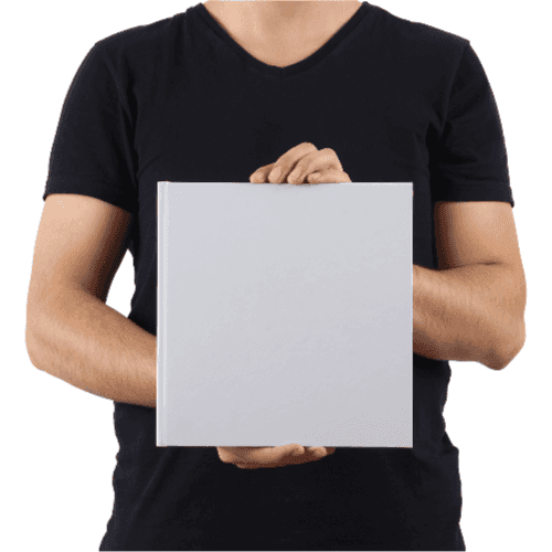 Model Holding Square Magazine Mockup