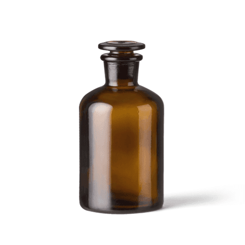 Wide Amber Glass Bottle Mockup