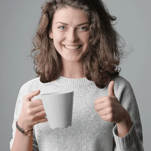 Woman Holding A Cup Mockup