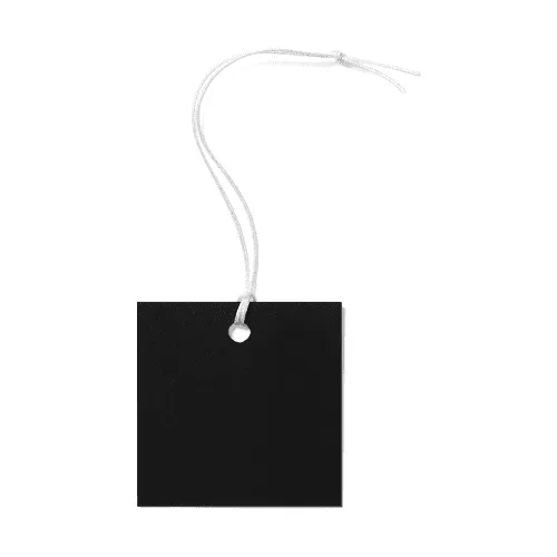 Black Square Label Tag Mockup