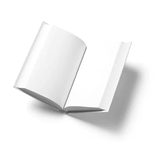 Perspective Open Hardcover Book Mockup (5.25x8 in)