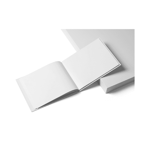 Perspective Open Hardcover Catalog Mockup (10x8 in)
