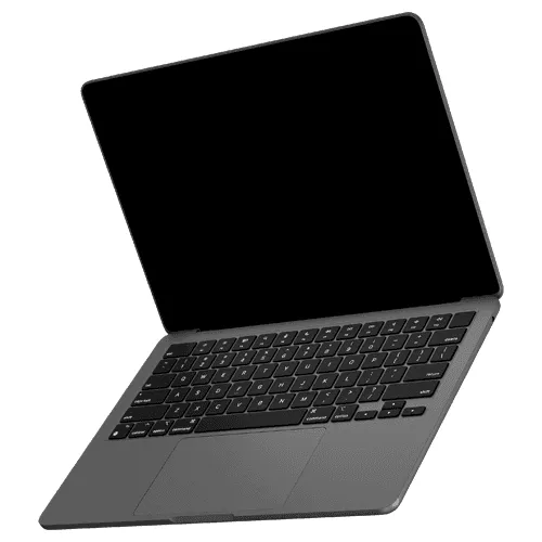 Flying Macbook Air 2022 Perspective Mockup Scene