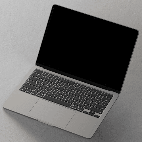 Flying Macbook Air 2022 Perspective Mockup