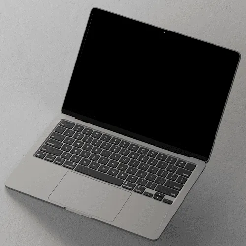 Flying Macbook Air 2022 Perspective Mockup