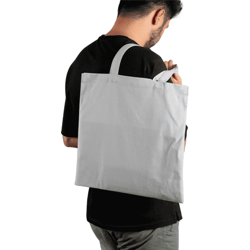 Man Holding Canvas Tote Bag