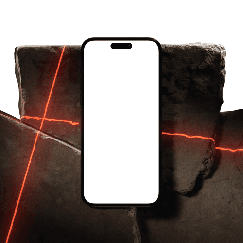 iPhone Mockup With A Laser Light