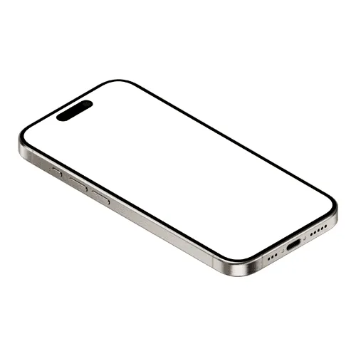 iPhone 15 Pro Isometric Left Mockup