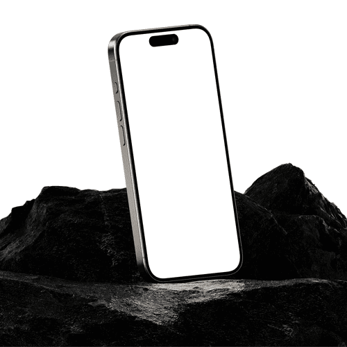 iPhone 15 Pro on Rock Mockup
