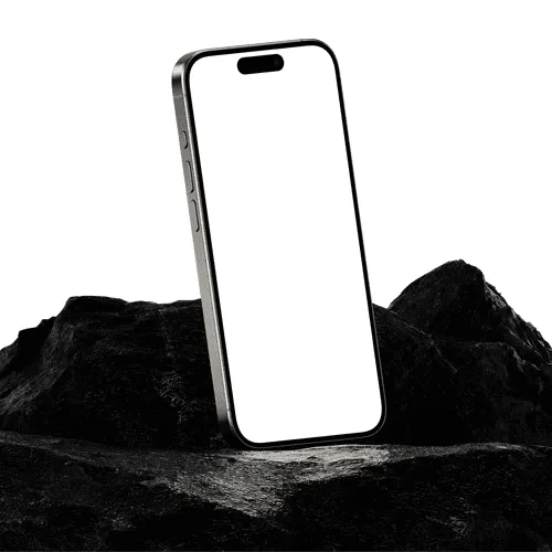 iPhone 15 Pro on Rock Mockup