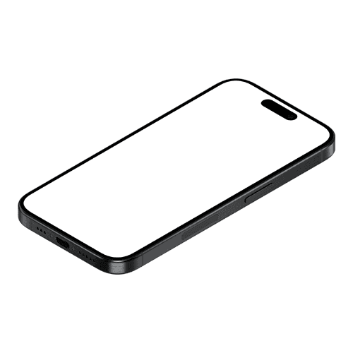 iPhone 15 Pro Black Titanium Isometric Right Mockup