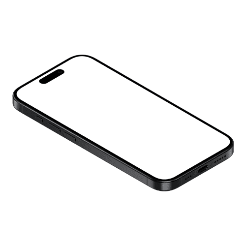 iPhone 15 Pro Black Titanium Isometric Left Mockup