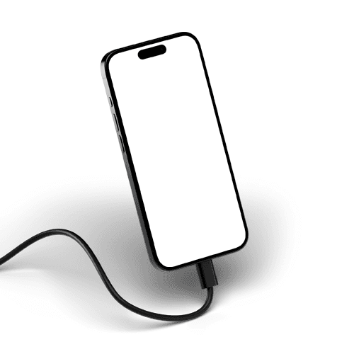iPhone 15 Pro Mockup with Cable