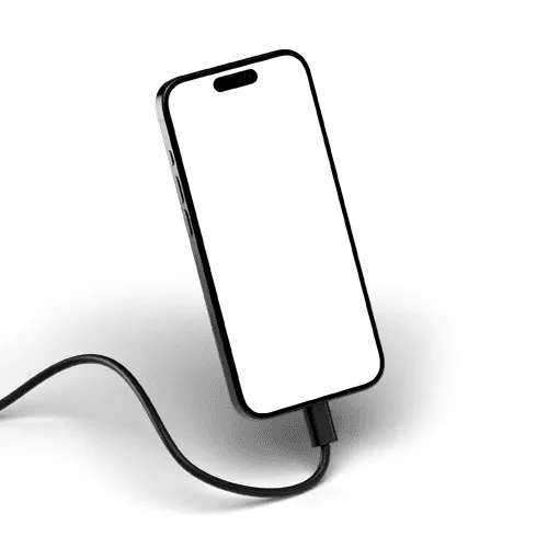 iPhone 15 Pro Mockup with Cable