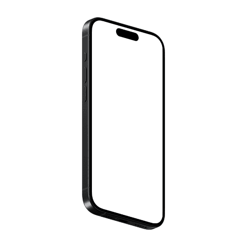 Low-Angle iPhone 15 Pro Black Titanium Mockup