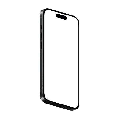 Low-Angle iPhone 15 Pro Black Titanium Mockup