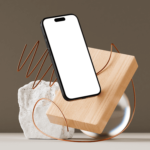 Floating iPhone 15 Pro mockup