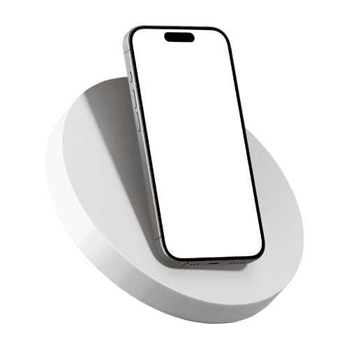 iPhone 15 Pro on a circular platform