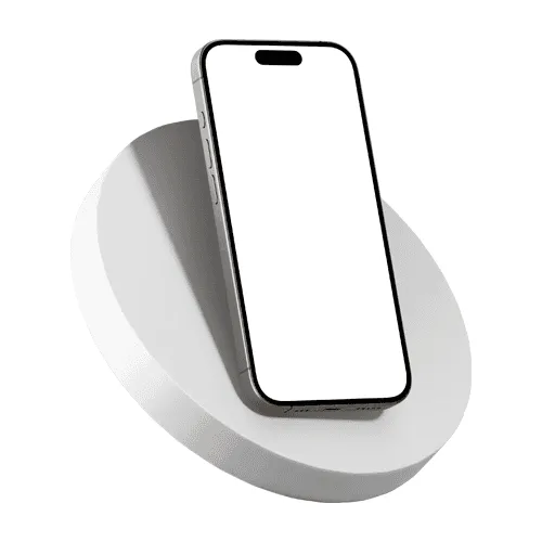iPhone 15 Pro on a circular platform