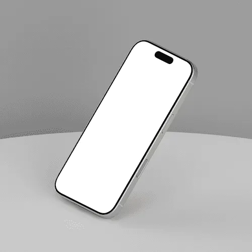 iPhone 16 Pro mockup scene natural titanium
