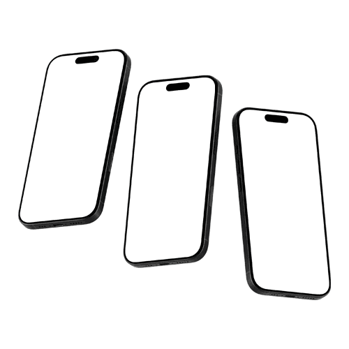 Triple iPhone 16 Pro mockup black titanium