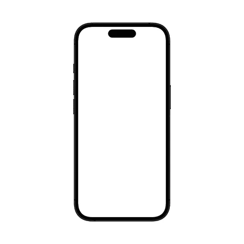 Black iPhone 16 mockup front view