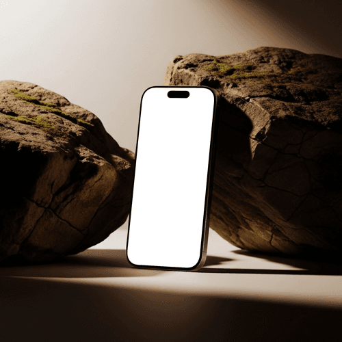 iPhone 16 Pro Mockup on Stones