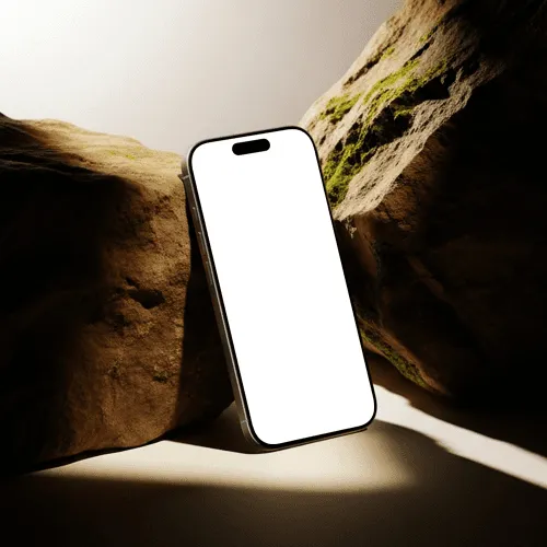 iPhone 16 Pro Mockup on Stone