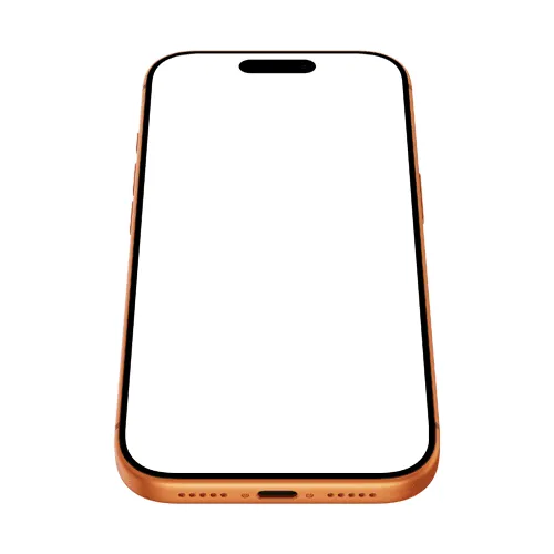 iPhone 17 Pro mockup orange bottom front