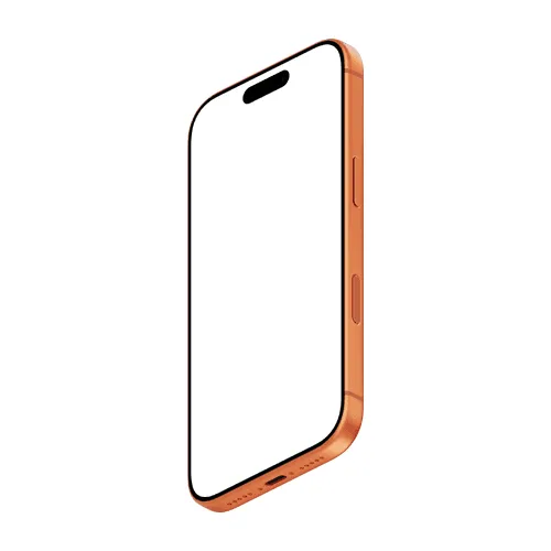 iPhone 17 Pro mockup orange bottom left