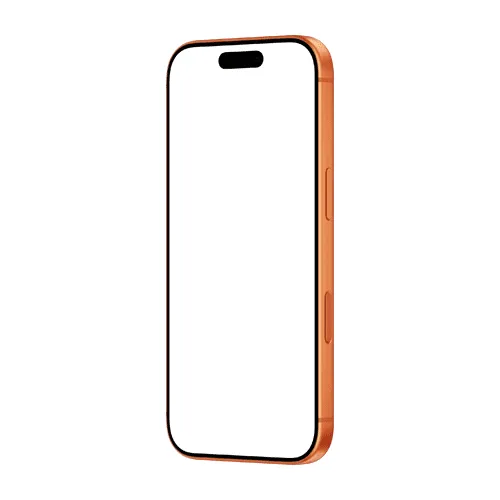 iPhone 17 Pro mockup orange left
