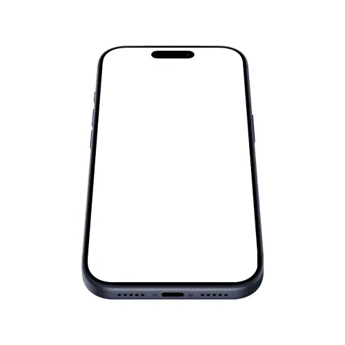 iPhone 17 Pro mockup deep blue bottom front
