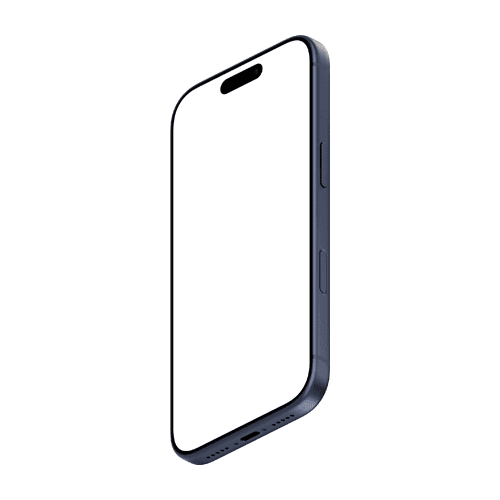 iPhone 17 Pro mockup deep blue bottom left