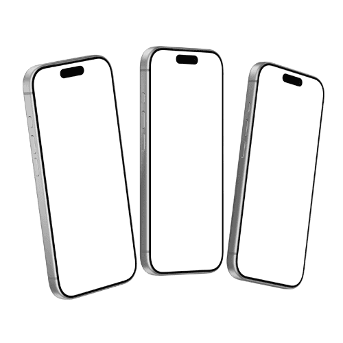 iPhone 17 Pro silver trio mockup
