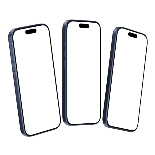 iPhone 17 Pro blue trio mockup