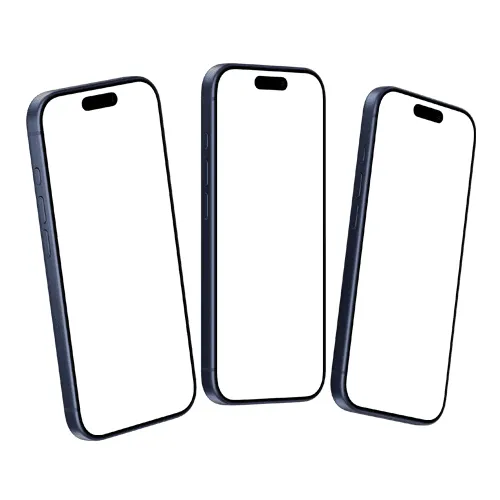 iPhone 17 Pro blue trio mockup
