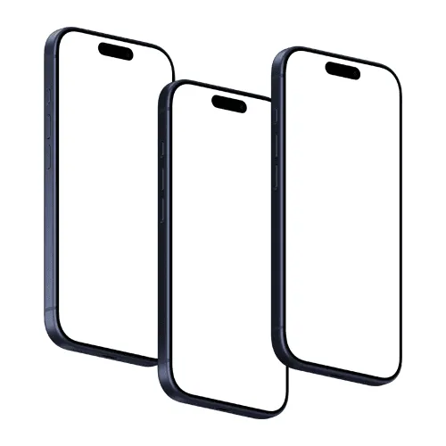 iPhone 17 Pro blue mockup set