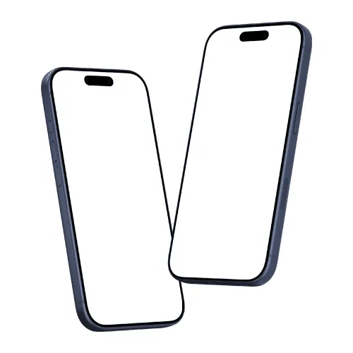 iPhone 17 Pro blue mockup duo