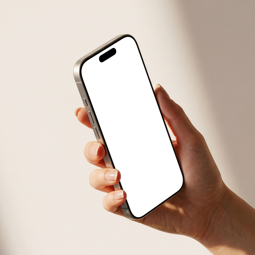 Female Hand Holding iPhone 17 Pro Mockup