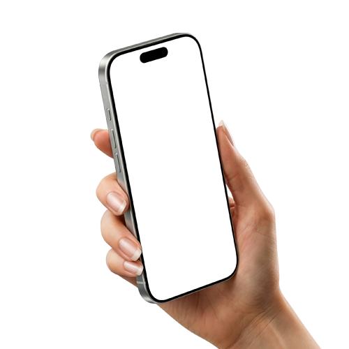 Isolated Hand Holding iPhone 17 Pro Mockup
