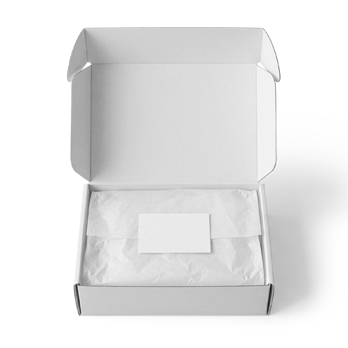 Open Mailer Box Mockup with Tissue Paper