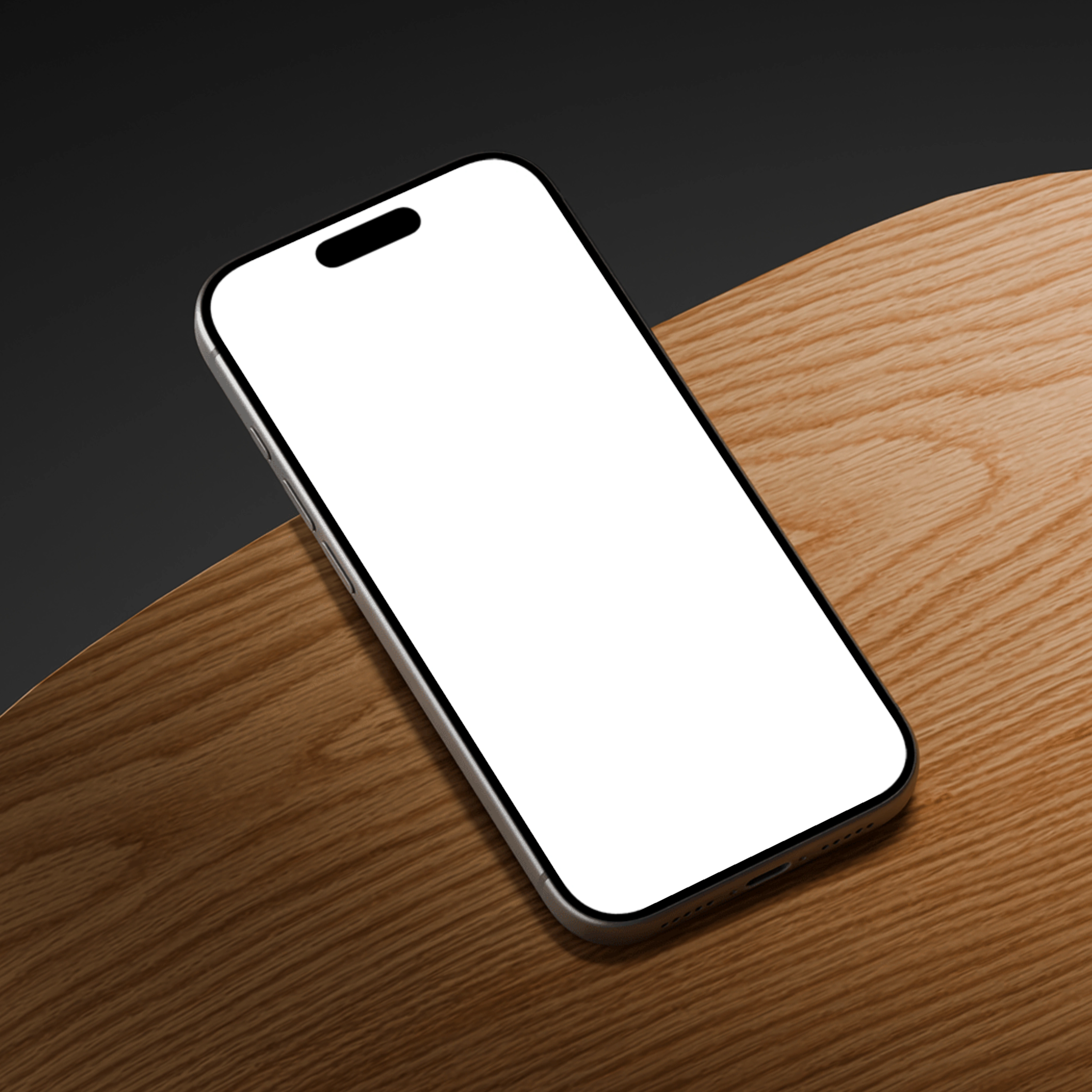 iPhone 17 Pro Mockup on Wooden Surface
