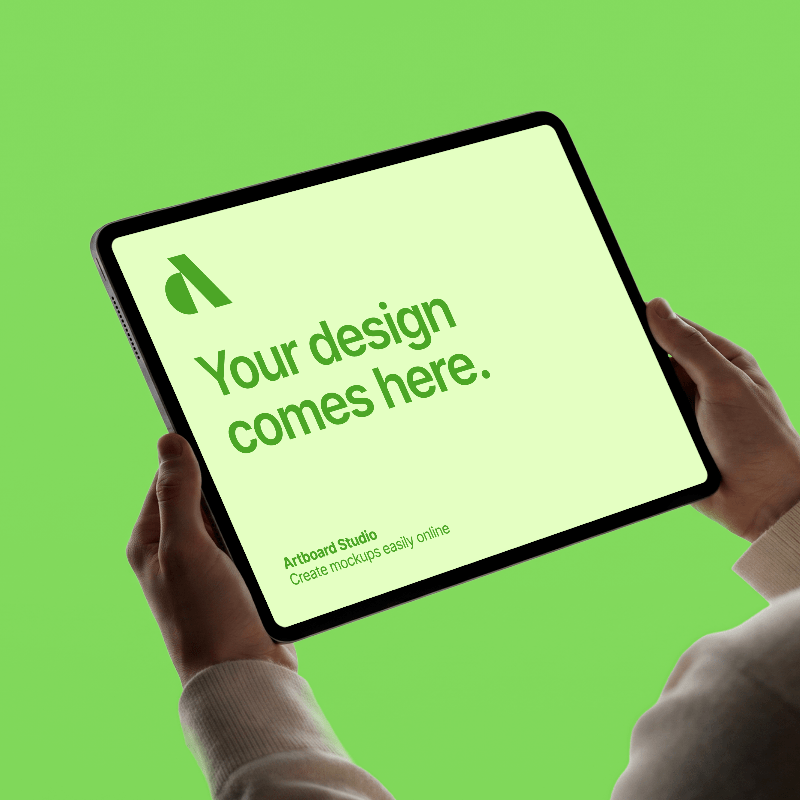 Hands Holding iPad Pro Mockup
