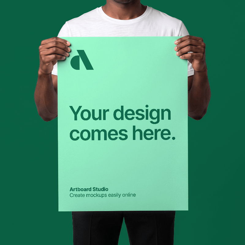 Person Holding Vertical Poster Mockup