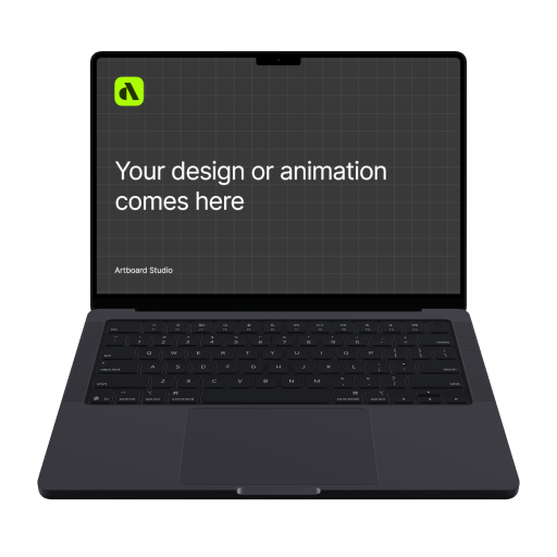 3D MacBook Pro 14 inch Mockup 01