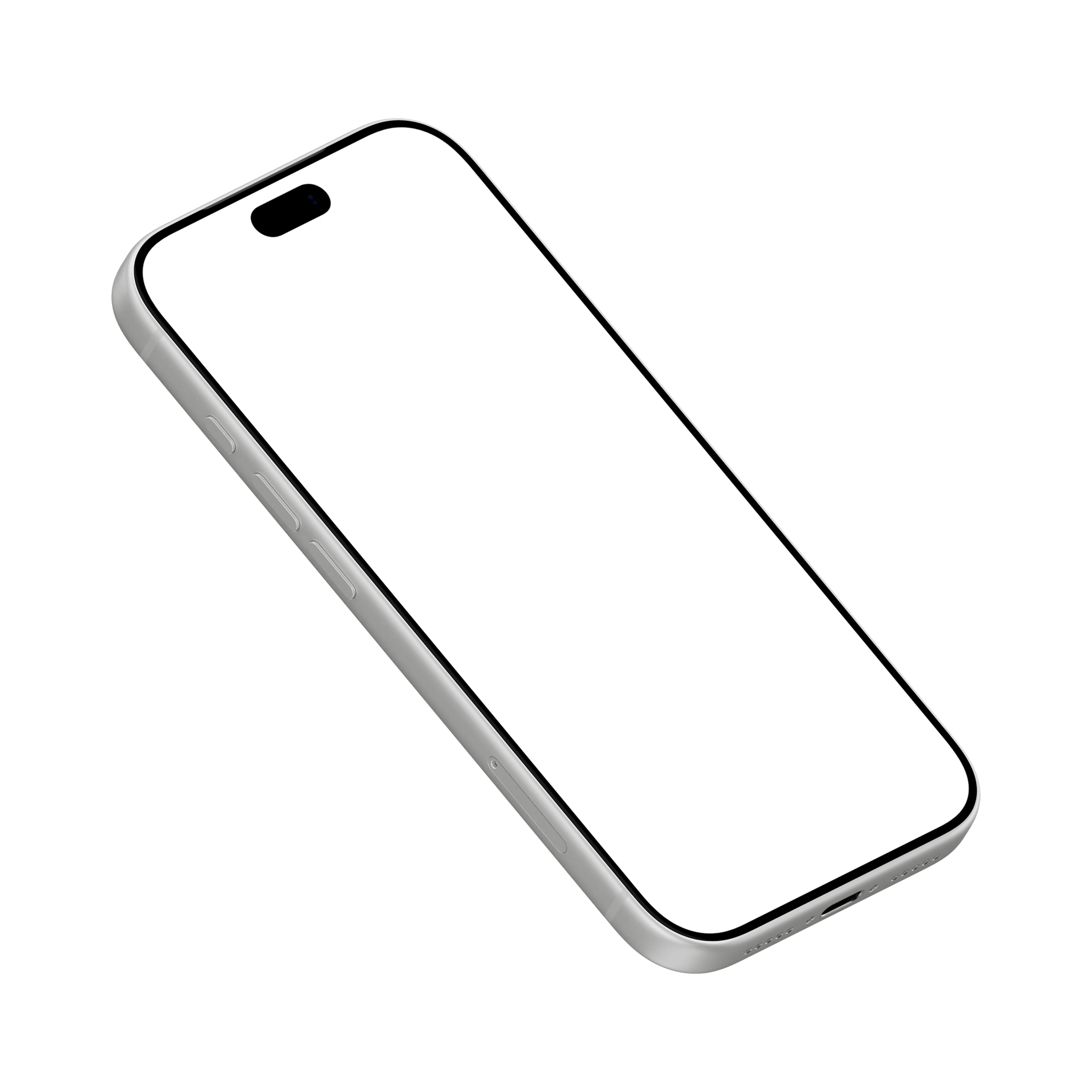 iPhone 18 Pro Mockup Silver Angled Right