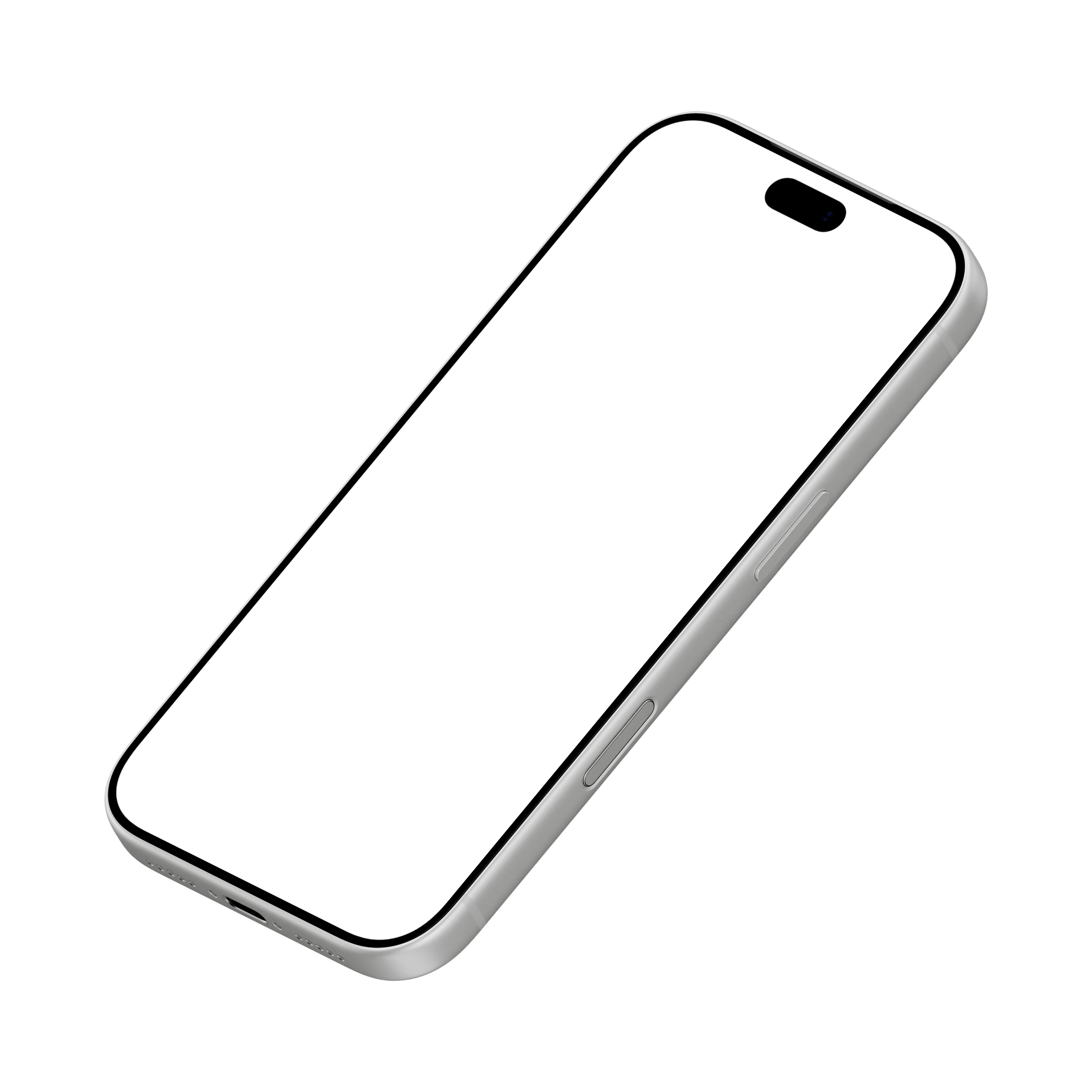 iPhone 18 Pro Mockup Silver Angled Left