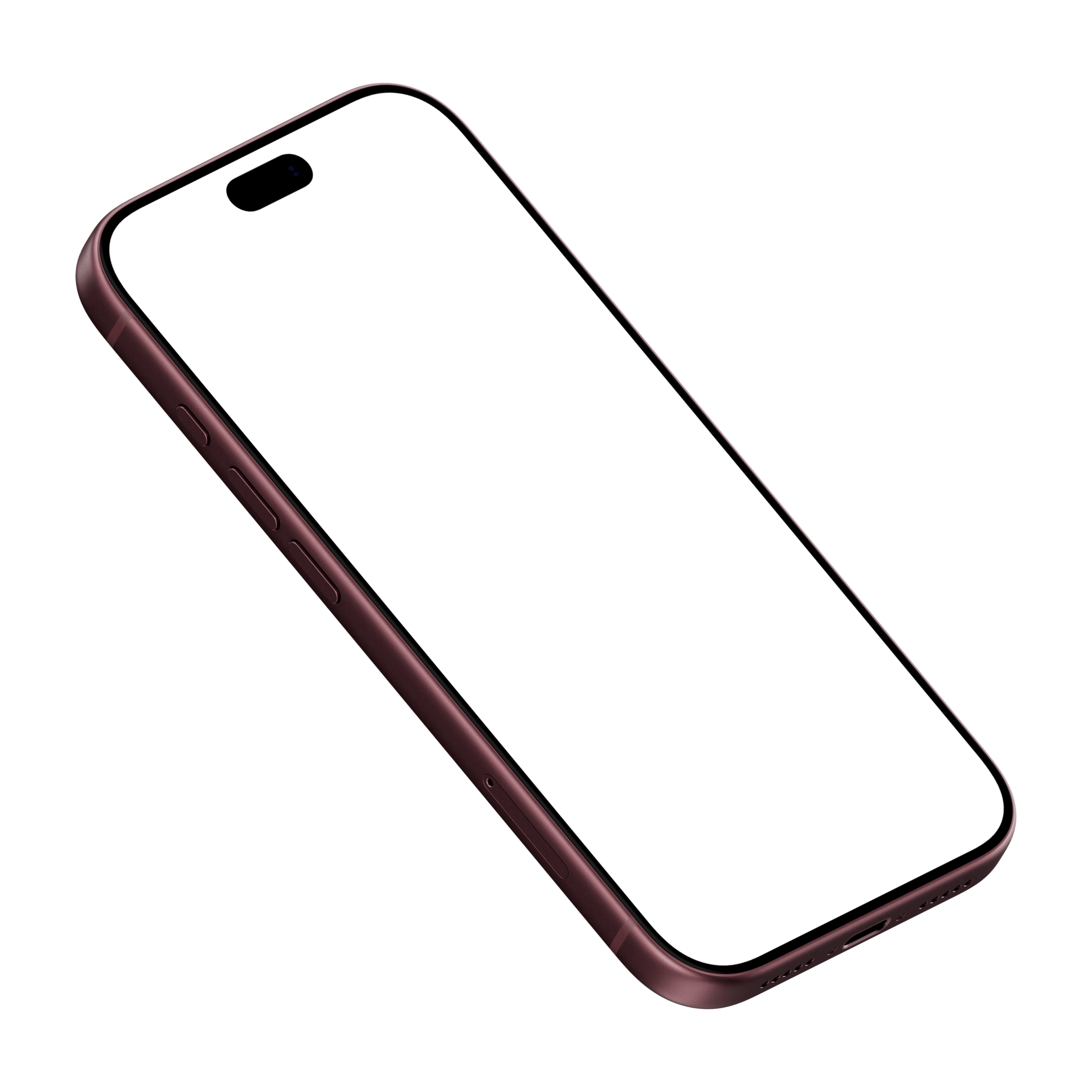iPhone 18 Pro Mockup Burgundy Angled Right