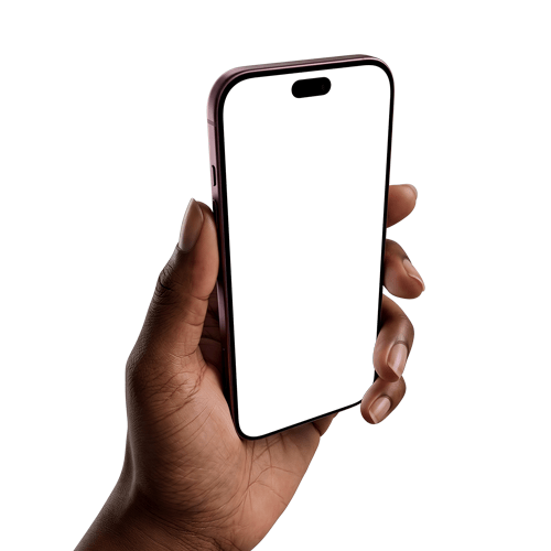 Hand Holding Burgundy iPhone 18 Pro Mockup Isolated